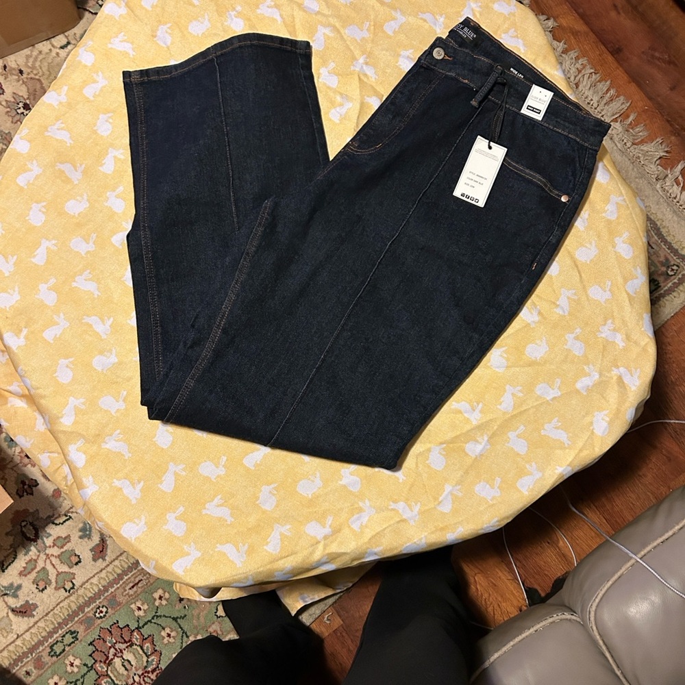 Judy Blue Dark Wash Wide Leg Blue Jeans Size 22W High Waist NWT - Picture 5 of 16